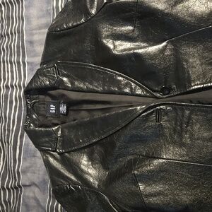 XS Gap Black Leather Jacket, Blazer Style